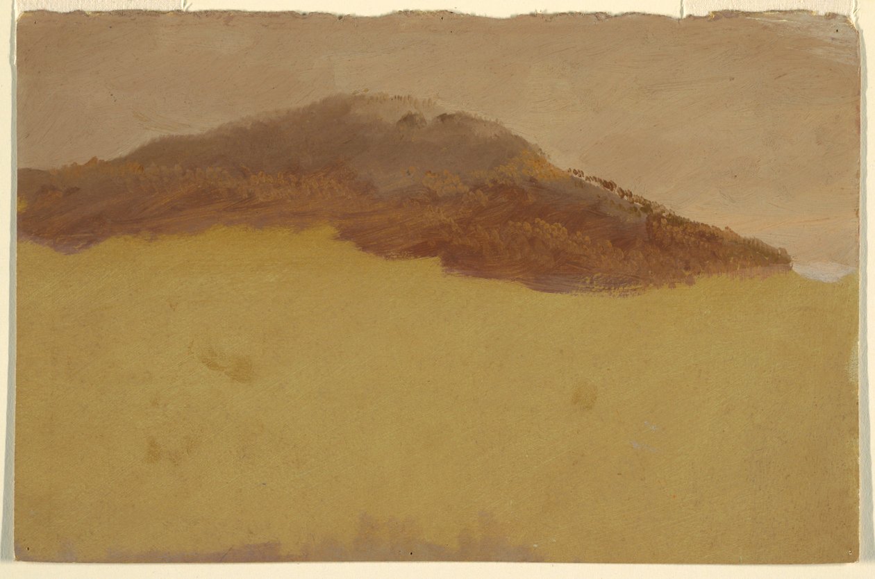 Desenho, Colina arborizada, 1870-80 de Frederic Edwin Church