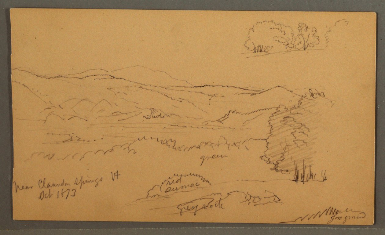 Desenho, Vale arborizado, outubro de 1873 de Frederic Edwin Church