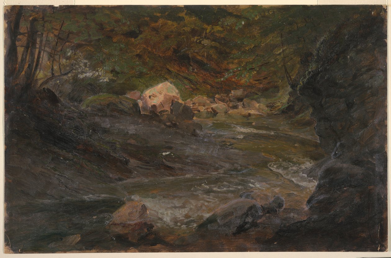 Desenho, Córrego do bosque, 1850-60 de Frederic Edwin Church