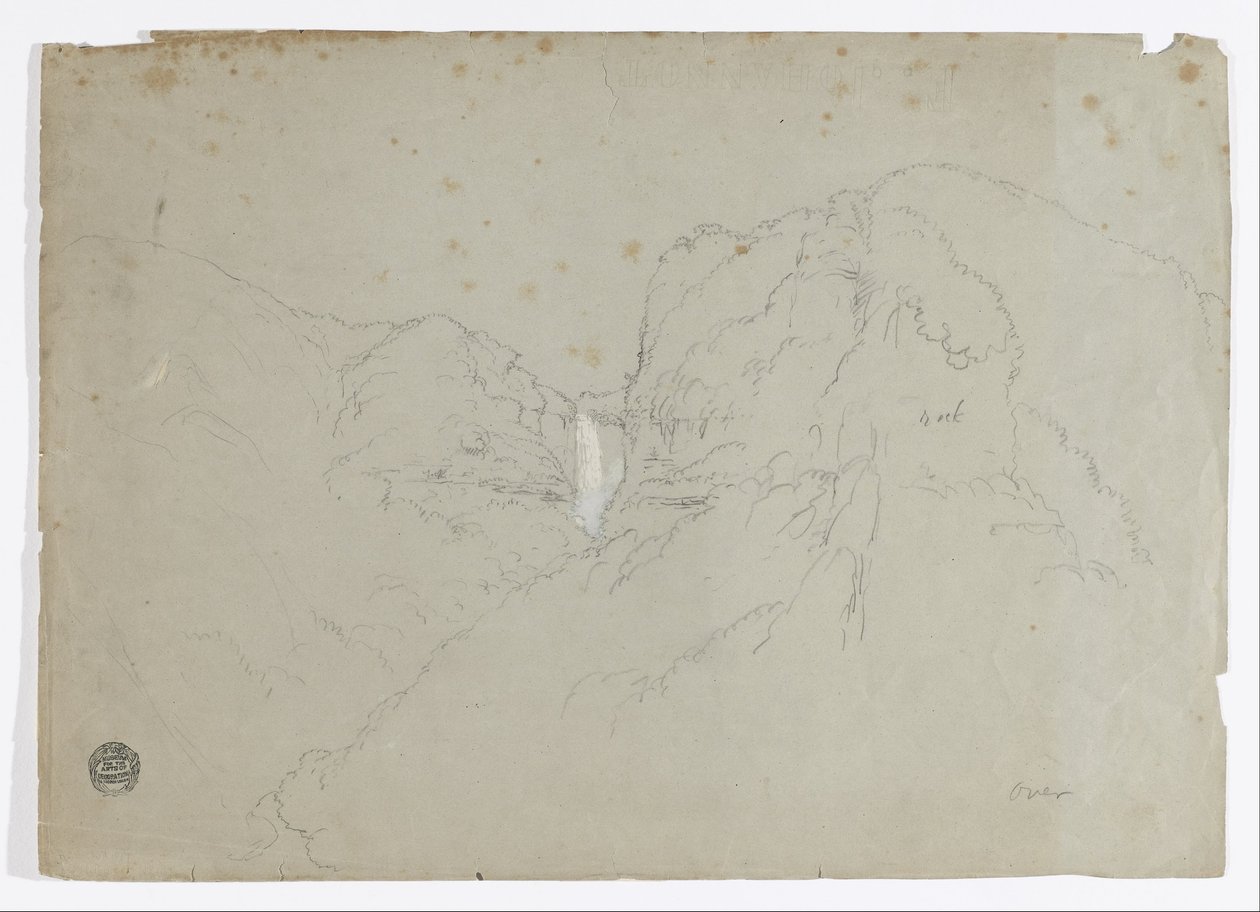 Desenho. a. Esboço. Serra de Tequendama, perto de Bogotá, Colômbia. b. Vista de cadeias de montanhas distantes. de Frederic Edwin Church