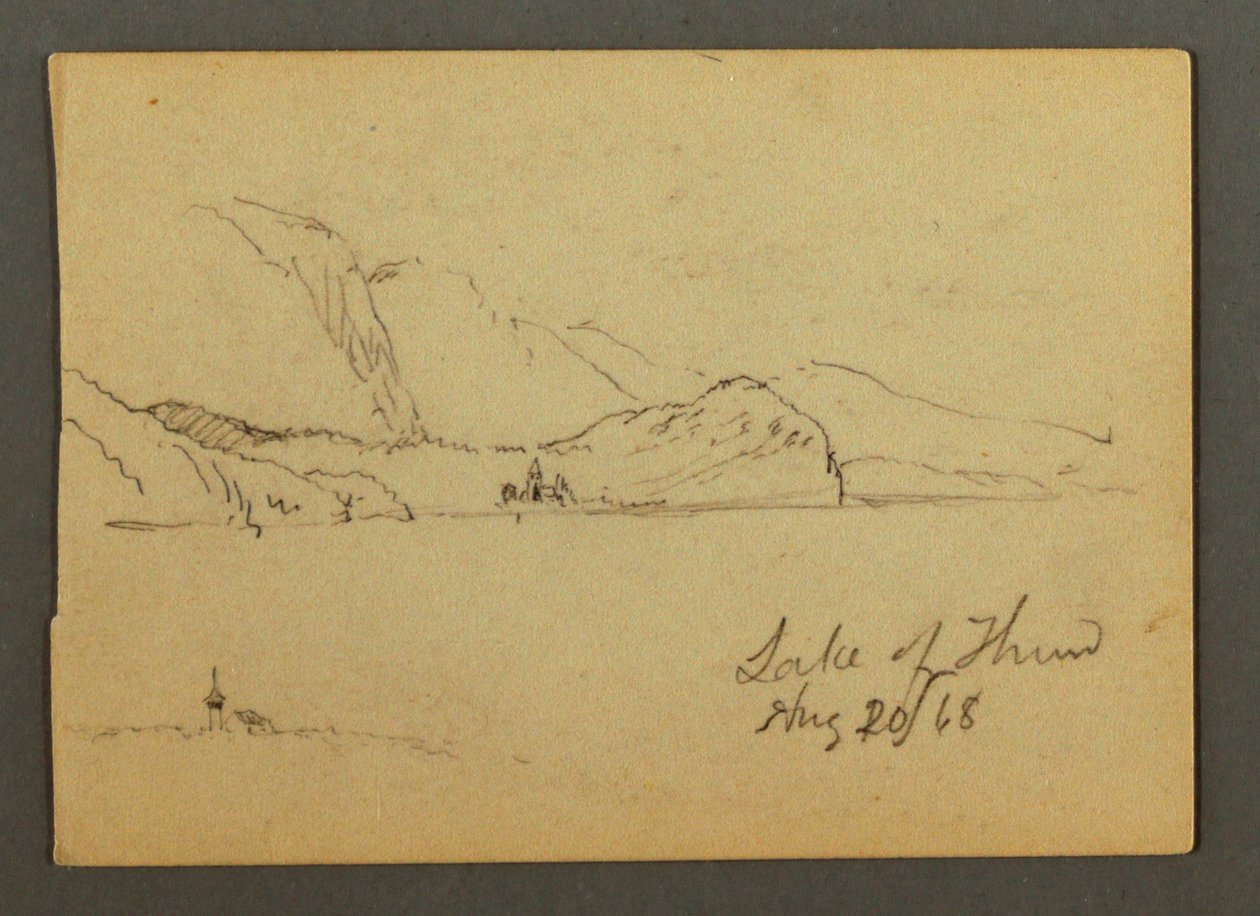 Desenho, lago Thun, Bernese, Oberland, 20 de agosto de 1868 de Frederic Edwin Church