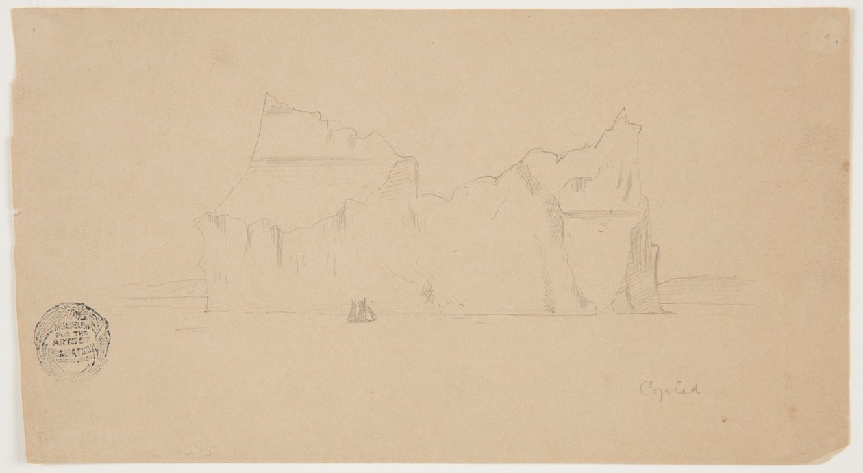 Iceberg flutuante com veleiro de Frederic Edwin Church