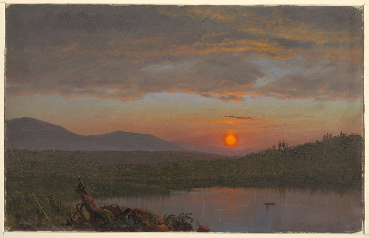 Hudson Valley, Nova York ao pôr do sol de Frederic Edwin Church
