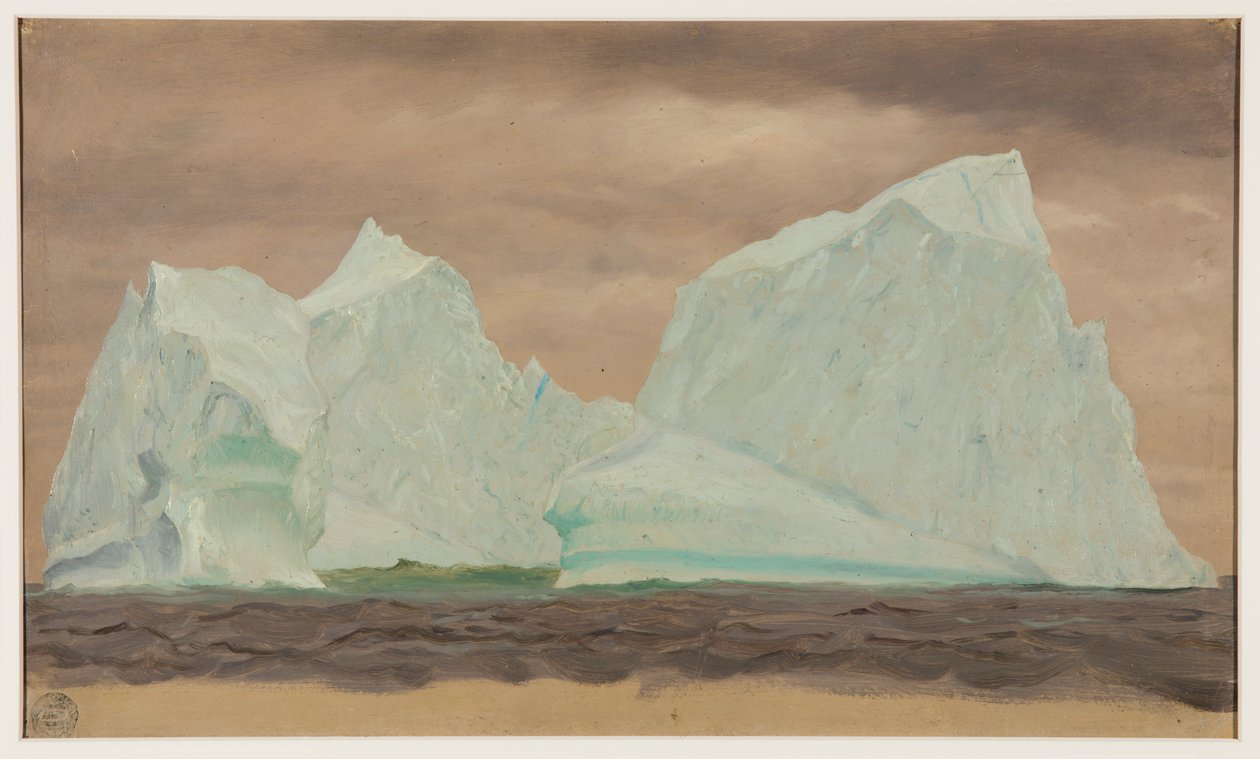 Icebergs sob céu nublado de Frederic Edwin Church