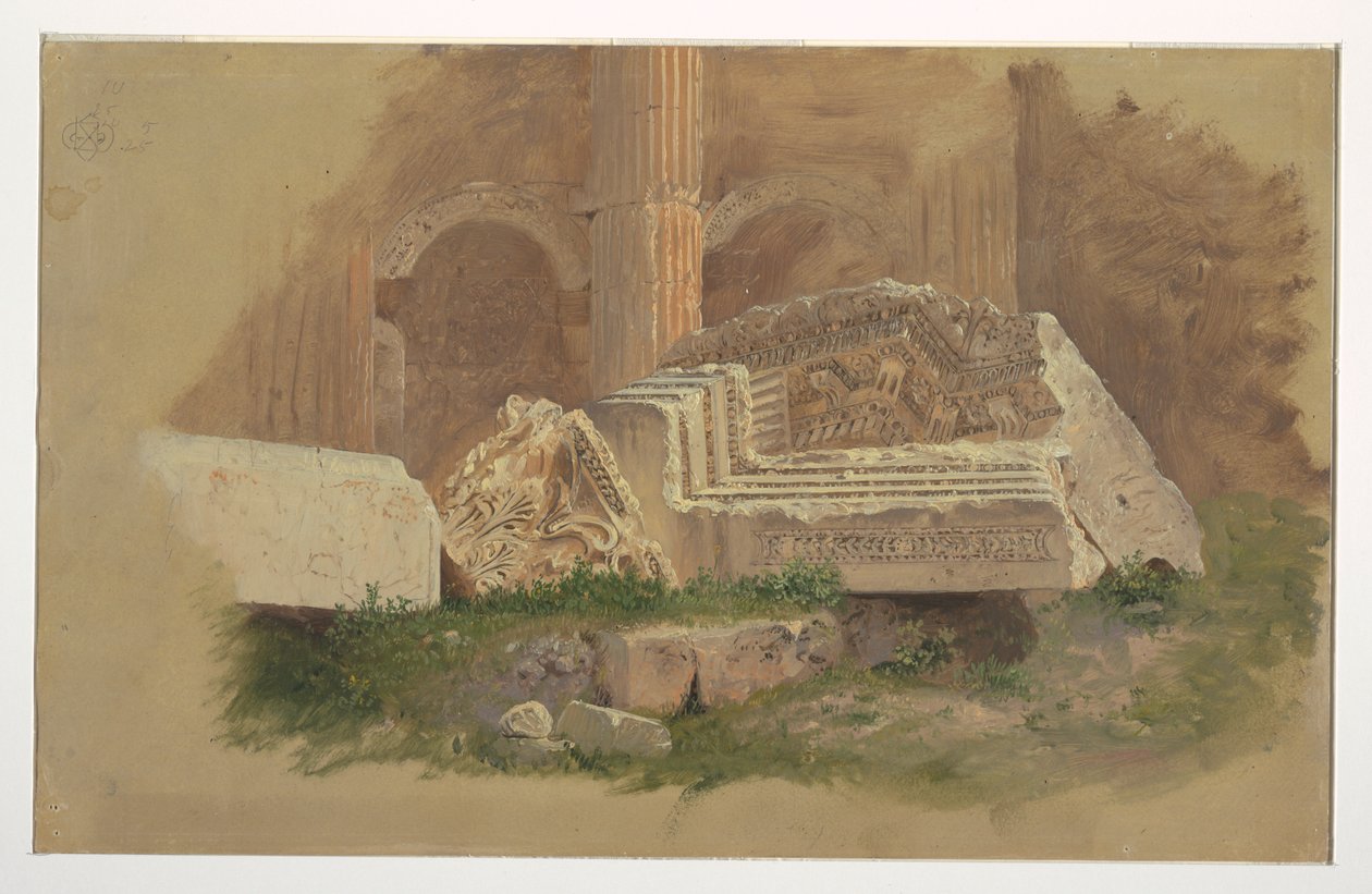 Interior do Templo de Baco, Baalbek de Frederic Edwin Church