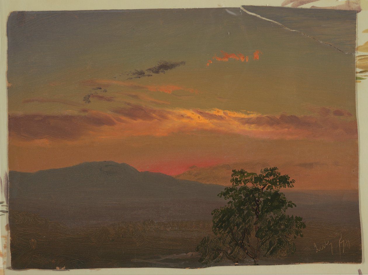 Paisagem ao pôr do sol, Hudson, N.Y. de Frederic Edwin Church