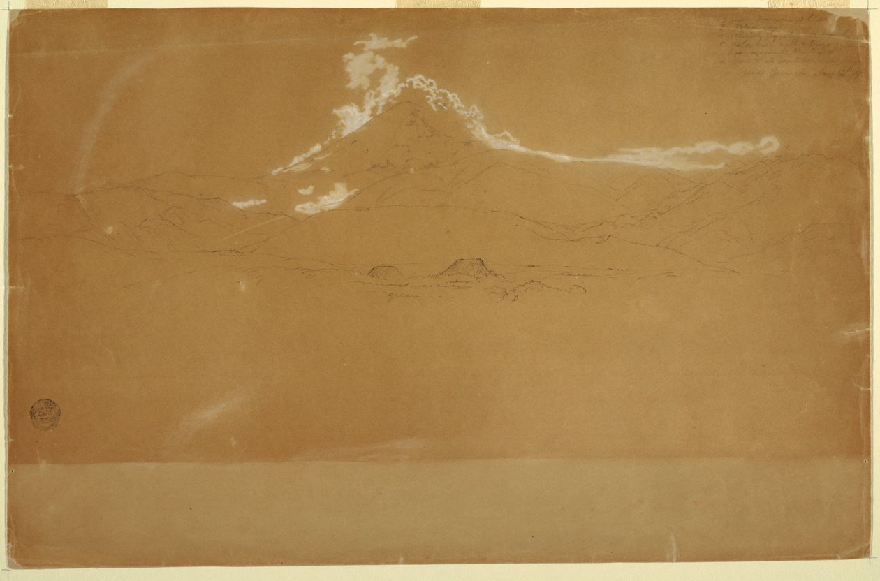 Monte Chimborazo, perto de Guanojo e Guaranda, Equador de Frederic Edwin Church