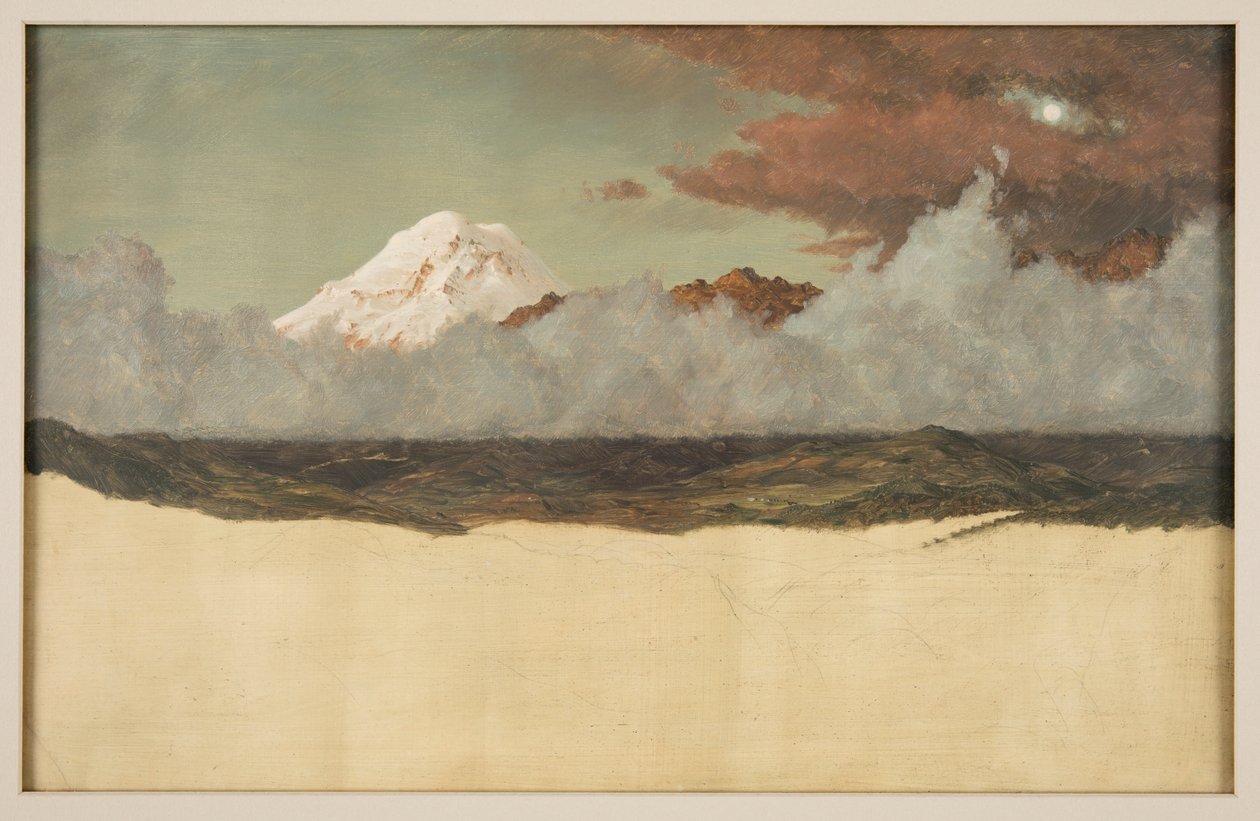 Monte Chimborazo através da névoa e nuvens crescentes de Frederic Edwin Church