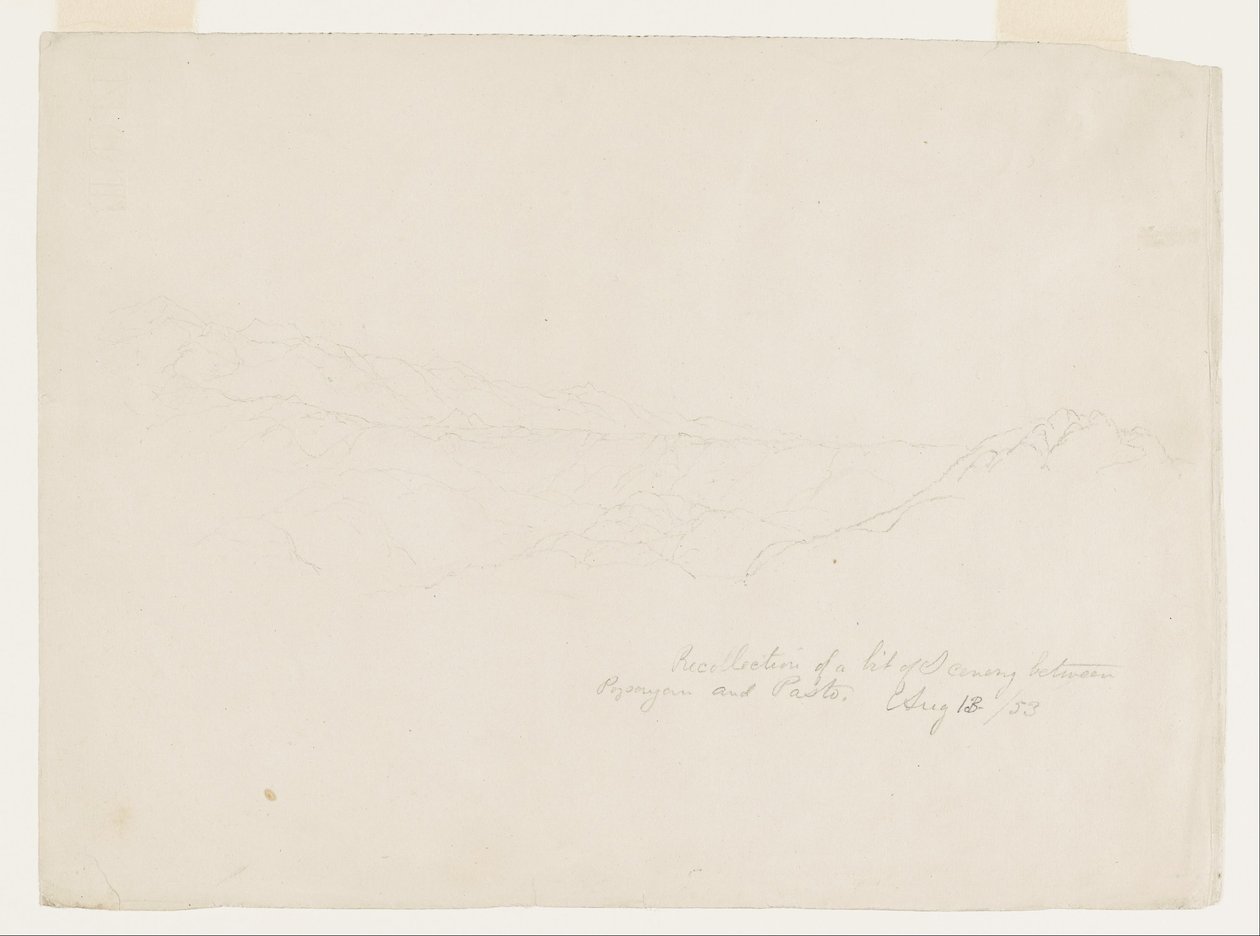 Paisagem montanhosa entre Popyan e Pasto, Colômbia de Frederic Edwin Church