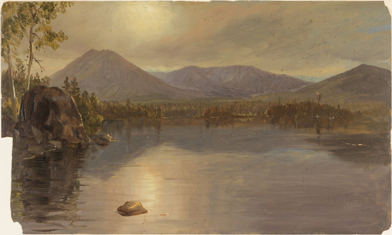 Montes Katahdin e Turner a partir do Lago Katahdin, Maine de Frederic Edwin Church