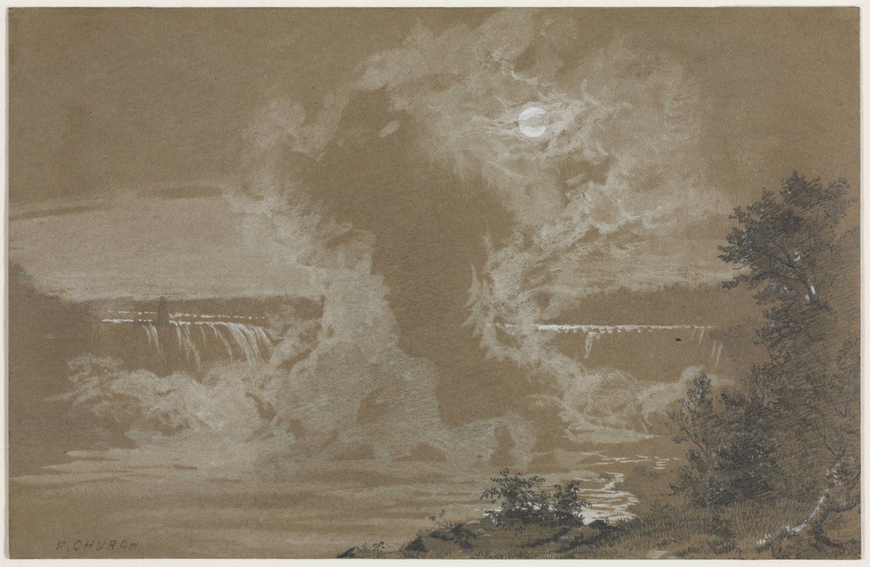 Cataratas do Niágara ao luar de Frederic Edwin Church