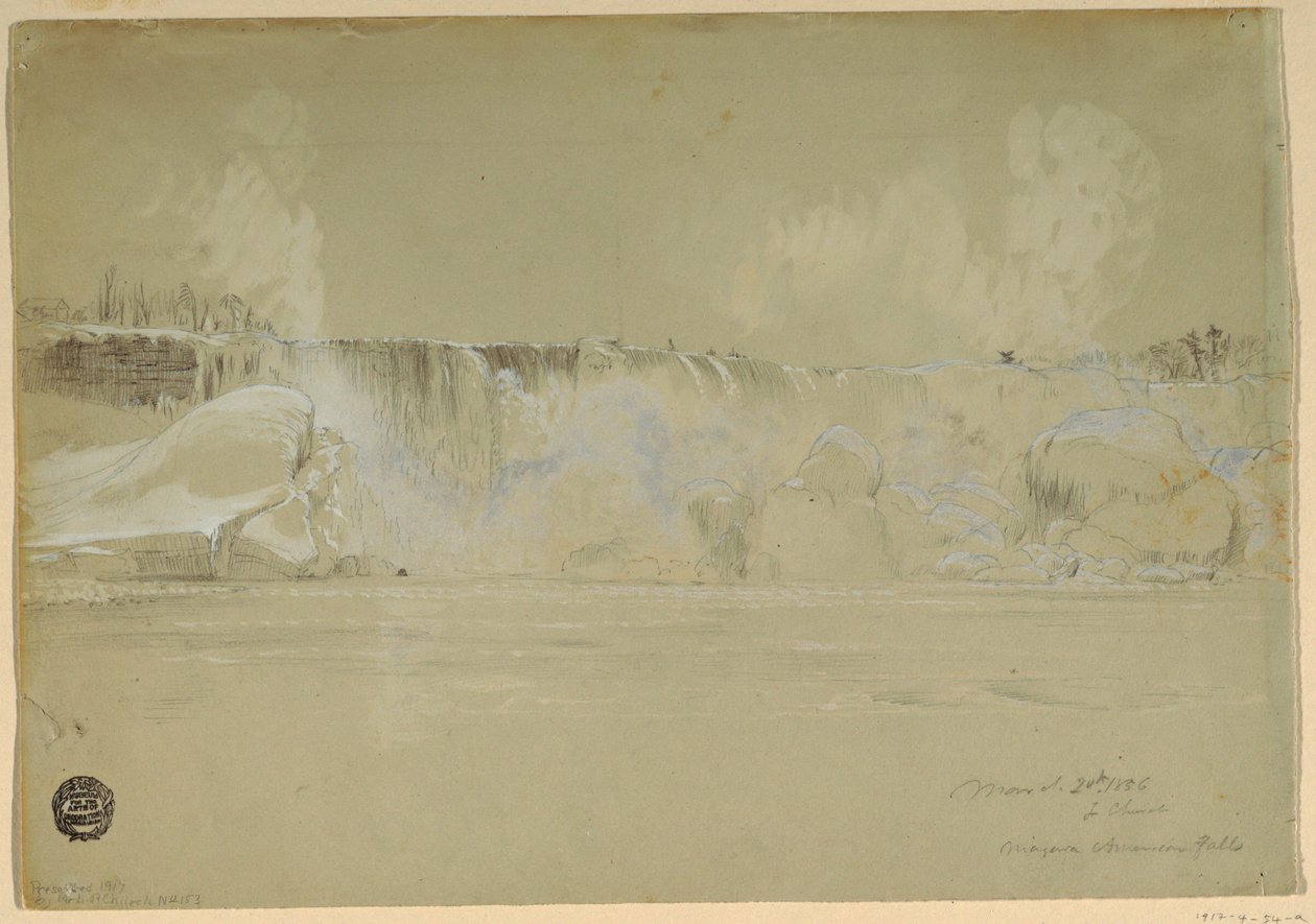 Niagara Falls na neve, do noroeste de Frederic Edwin Church