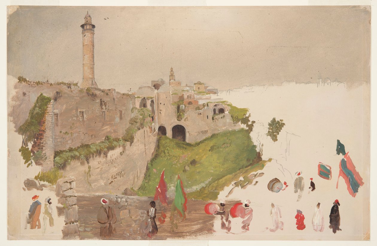 Desfile entrando na cidade, Jaffa de Frederic Edwin Church