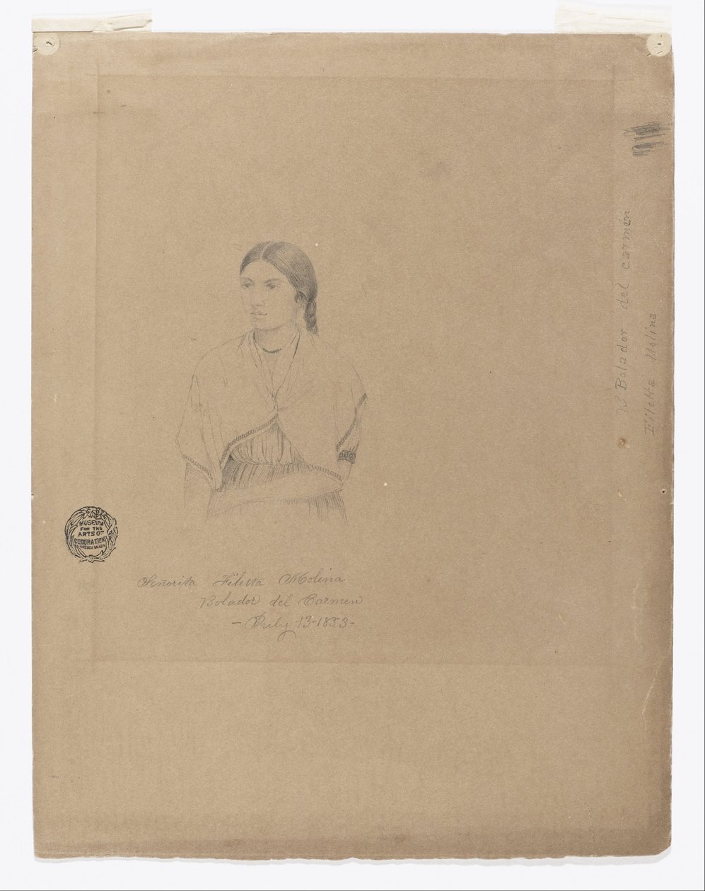 Retrato de uma rapariga boliviana: Señorita Filetta Molina Bolador del Carmen, Colômbia de Frederic Edwin Church