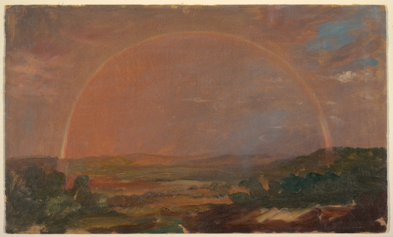 Arco-íris sobre uma paisagem montanhosa de Frederic Edwin Church
