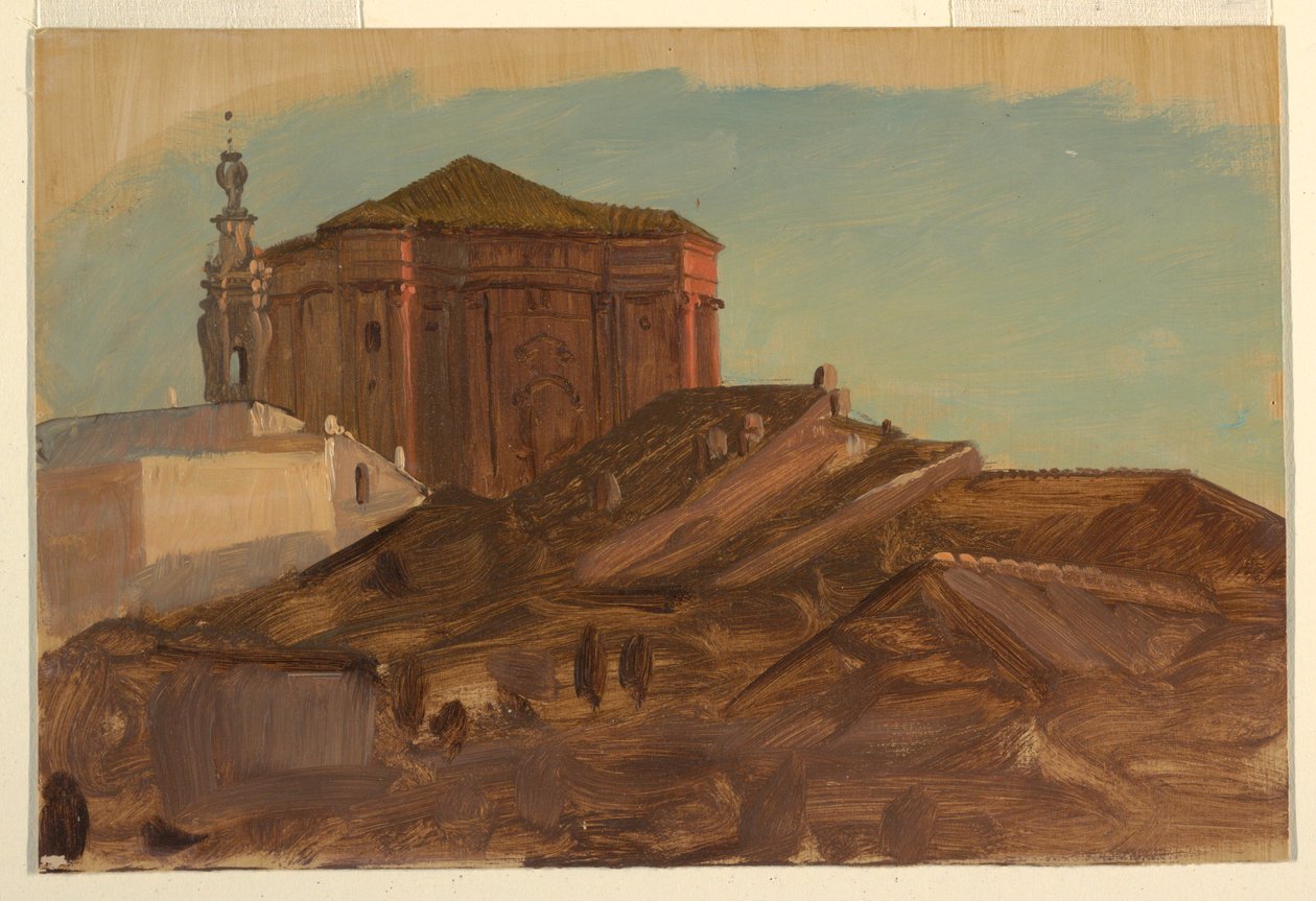 Telhados perto de Sant&39;Andrea delle Fratte do Pincio, Roma de Frederic Edwin Church