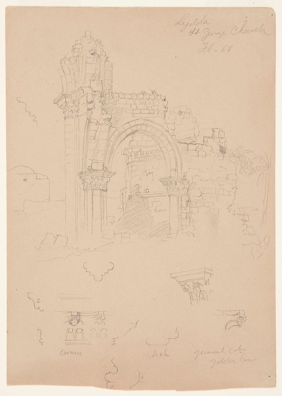 Ruínas da Igreja de São Jorge, Lydda [atual Lod] de Frederic Edwin Church