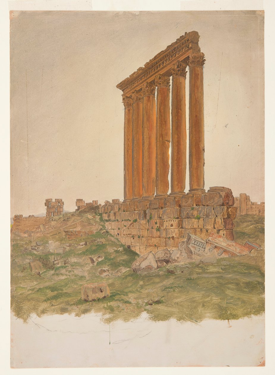 Ruínas do Templo de Zeus, Baalbek de Frederic Edwin Church