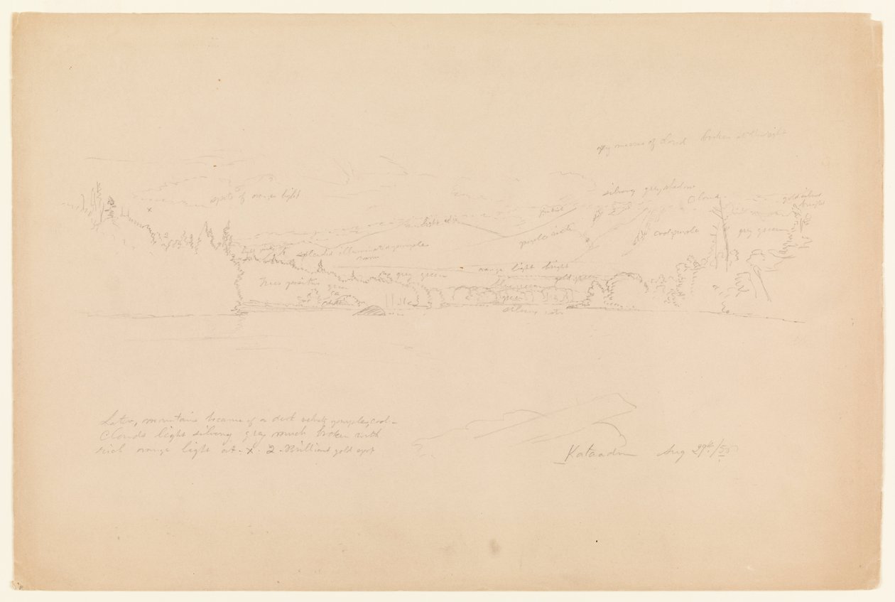 Margem do lago e sopé do Monte Katahdin de Frederic Edwin Church