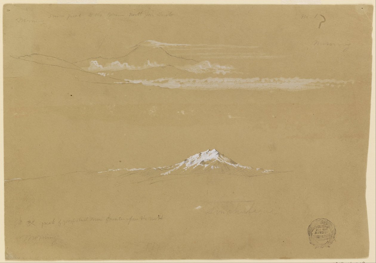 Sincholagua, manhã, do Templo do Sol, Quito de Frederic Edwin Church
