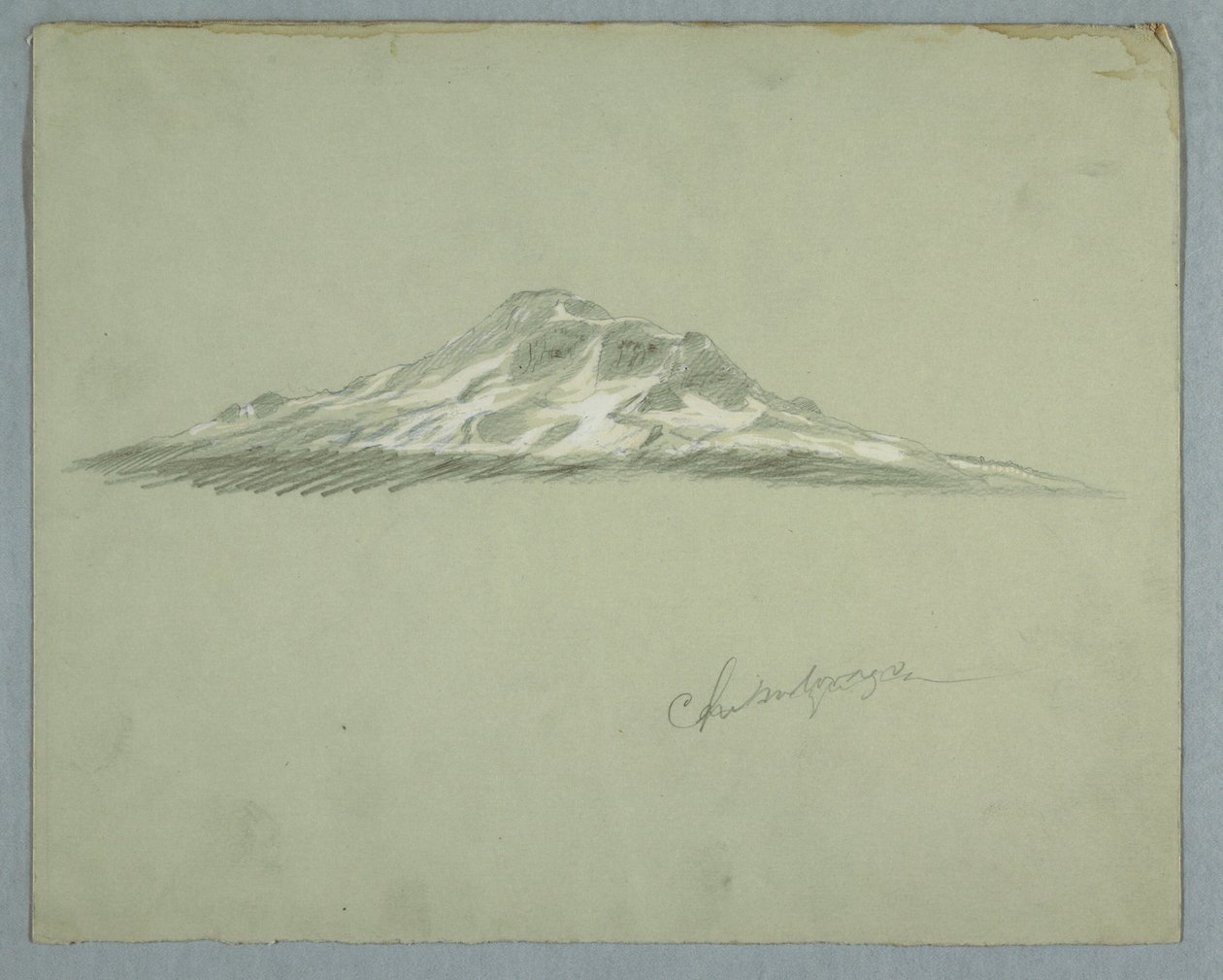 Pico coberto de neve do Monte Chimborazo, Equador de Frederic Edwin Church