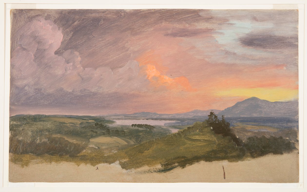 Pôr do sol no Vale do Hudson de Frederic Edwin Church
