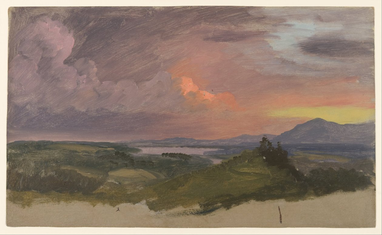 Pôr do sol no Vale do Hudson de Frederic Edwin Church