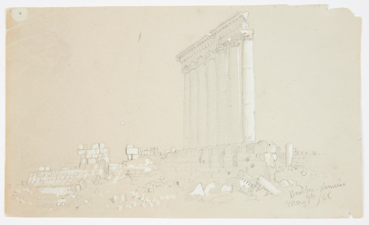 Templo de Júpiter ao nascer do sol, Baalbek de Frederic Edwin Church