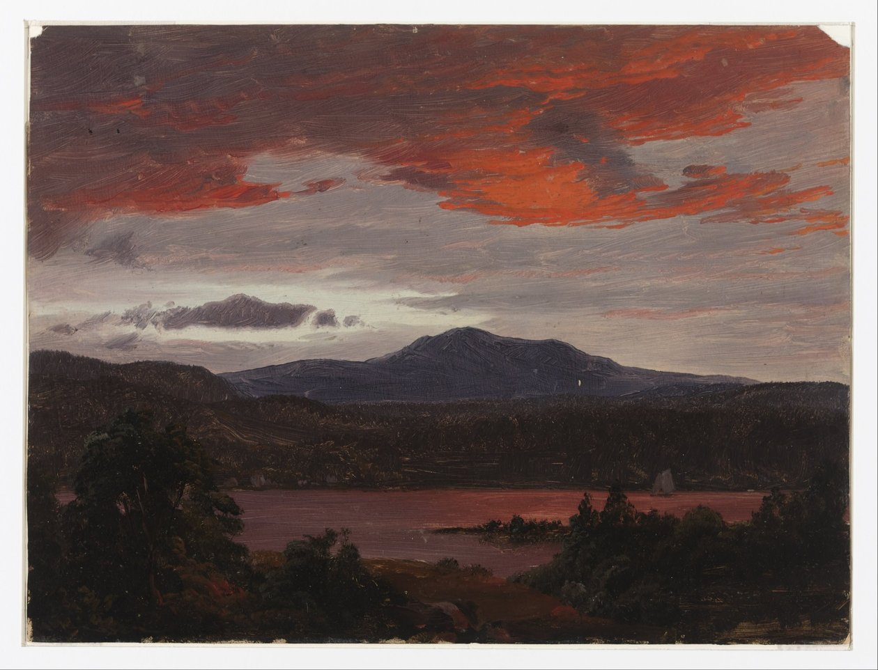 Lago Turner com o Pico Pomola e o Pico Baxter, Maine. de Frederic Edwin Church