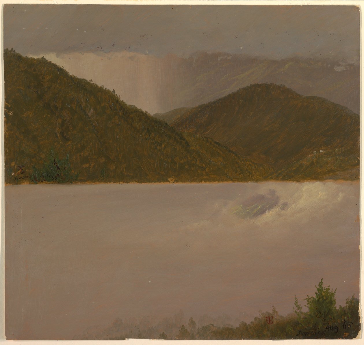 Dois estudos de nuvens e montanhas, Jamaica de Frederic Edwin Church