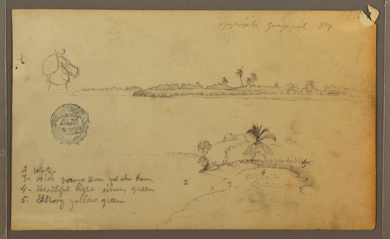 Vistas da margem leste do rio Guayas, em frente a Guayaquil, Equador de Frederic Edwin Church