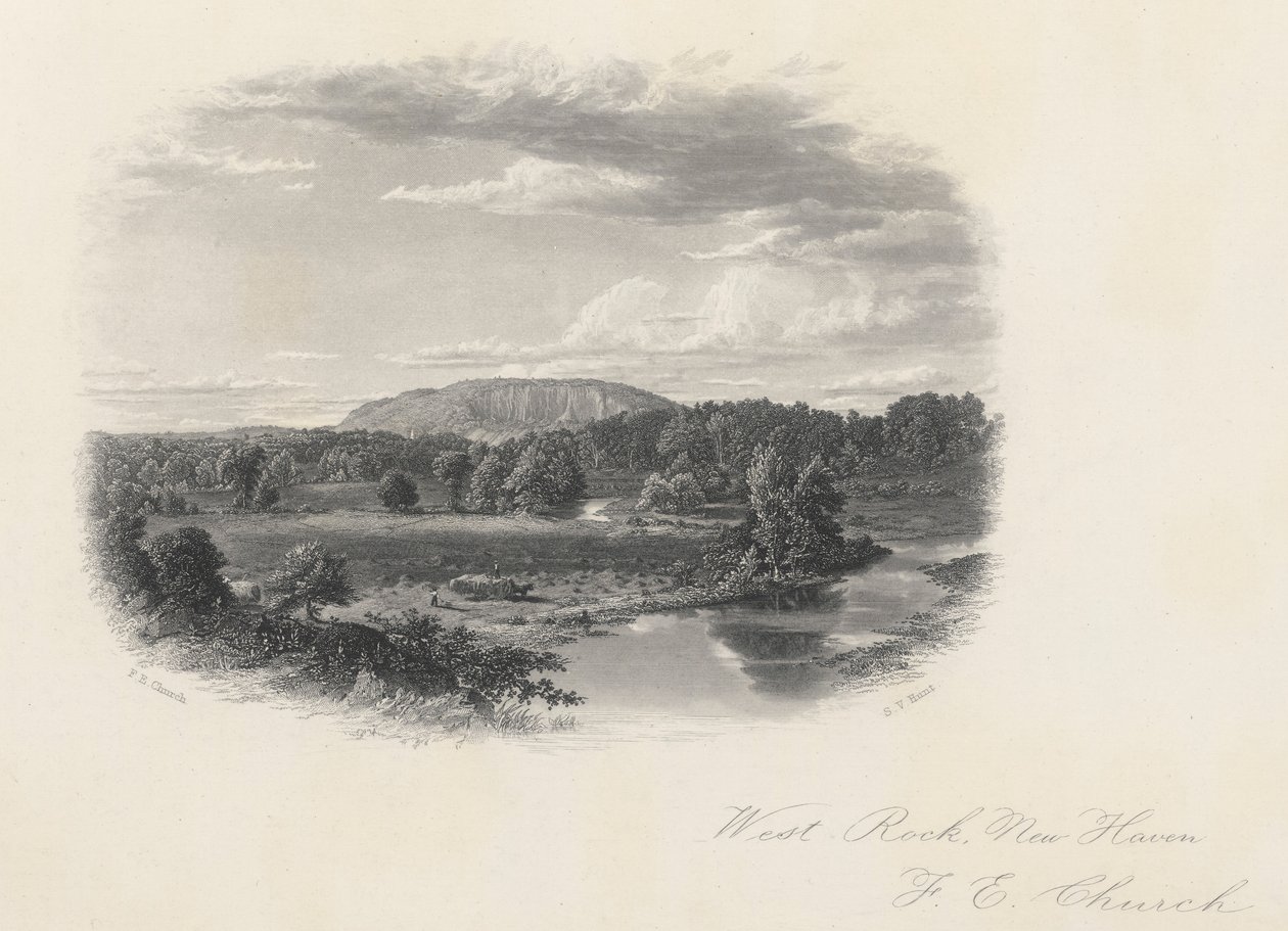 West Rock, New Haven de Frederic Edwin Church