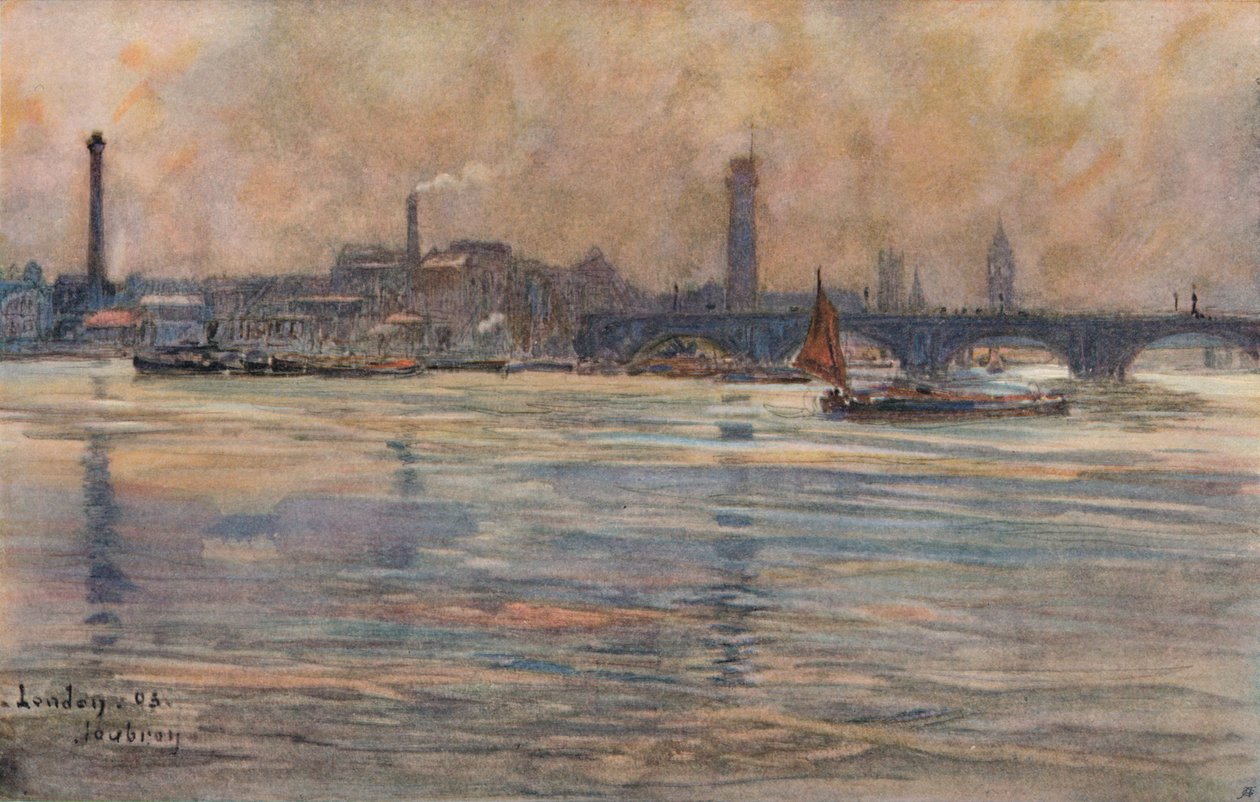 The Thames, Londres, c1893 de Frederic Anatole Houbron