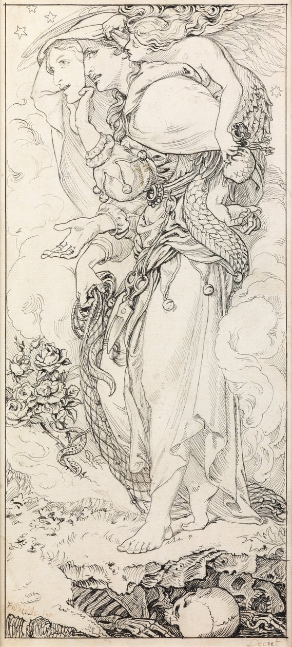 Engano &39;para a Capela da Ascensão (caneta e tinta) de Frederic James Shields
