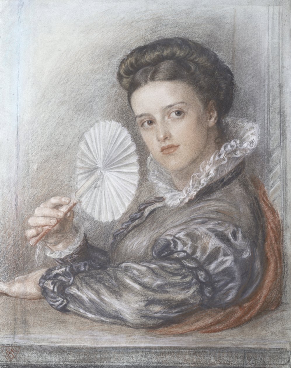 Cabeça de uma senhora (giz) de Frederic James Shields
