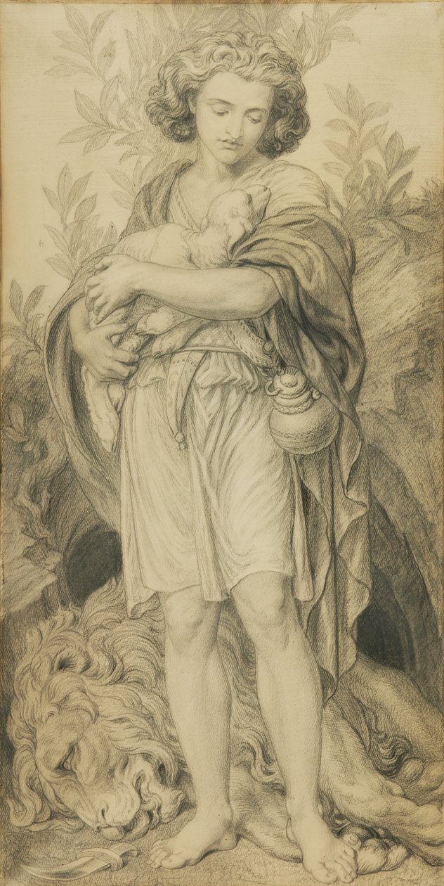 Ajuda fraterna (lápis sobre papel) de Frederic James Shields