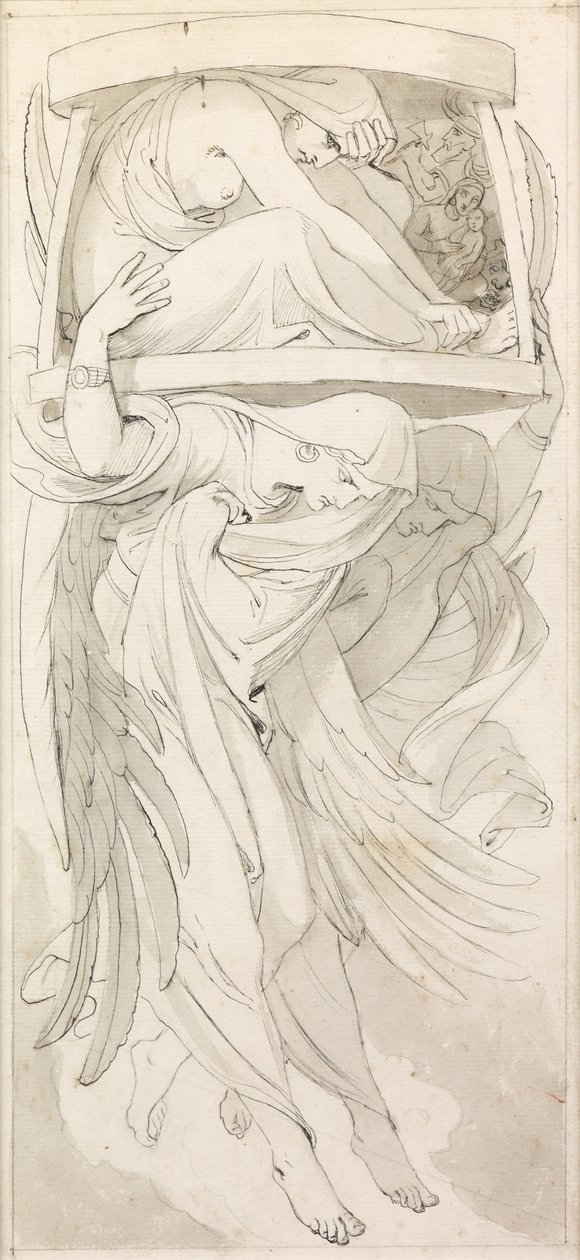 Maldade &39;para a Capela da Ascensão (caneta, tinta e lavagem) de Frederic James Shields