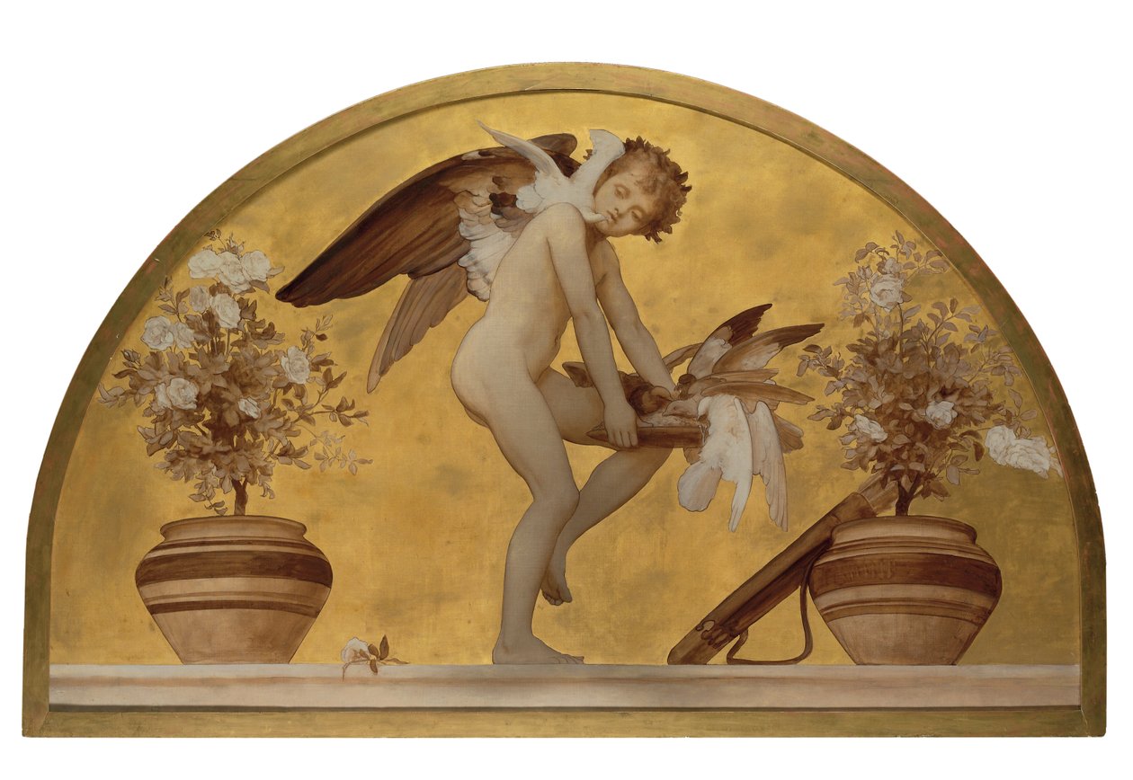 Cupido e pombas de Frederic Leighton