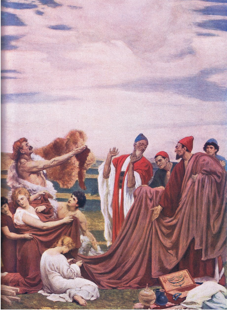 Comerciantes fenícios da costa da Grã-Bretanha (cor litho) de Frederic Leighton