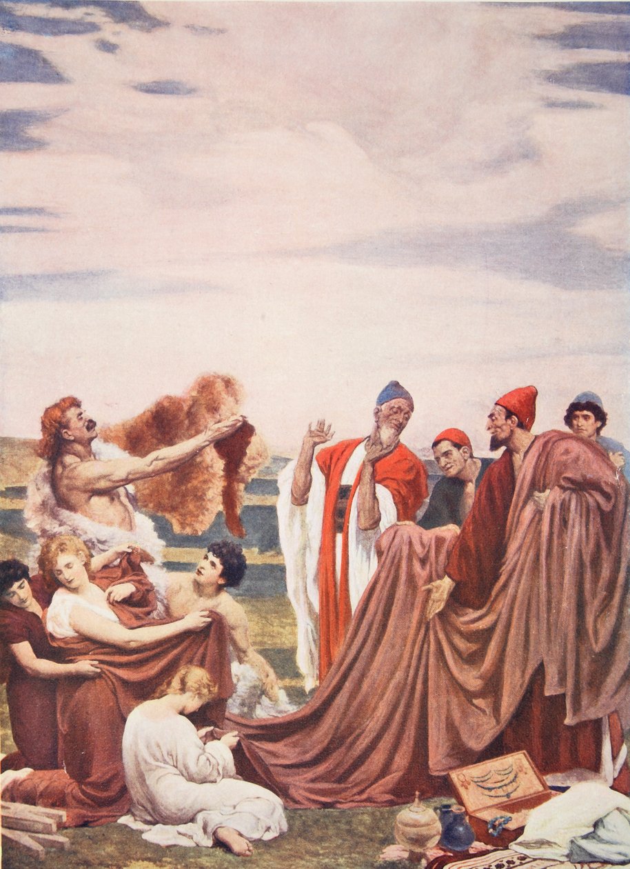 Fenícios negociando com os primeiros bretões, ilustração da "História das Nações de Hutchinson" de Frederic Leighton