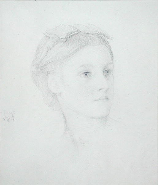 Retrato de Maio Sartoris (1845-1925) 1854 (lápis sobre papel) de Frederic Leighton