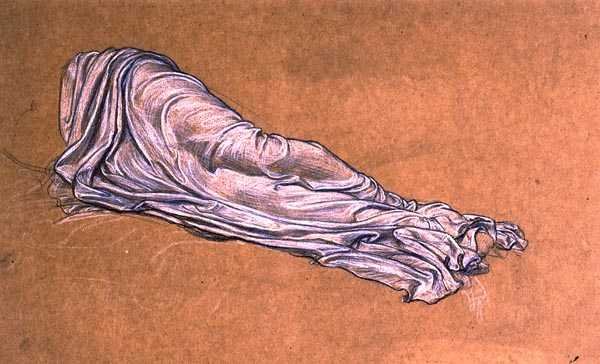 Estudo para Cymon e Iphigenia (lápis e giz sobre papel) de Frederic Leighton