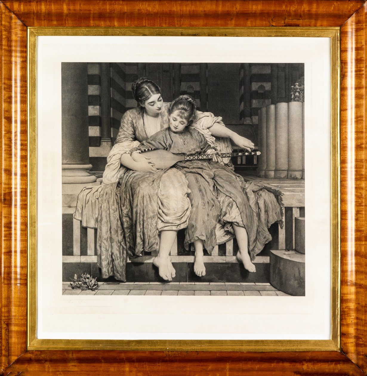 A lição de música (fotogravura) de Frederic Leighton