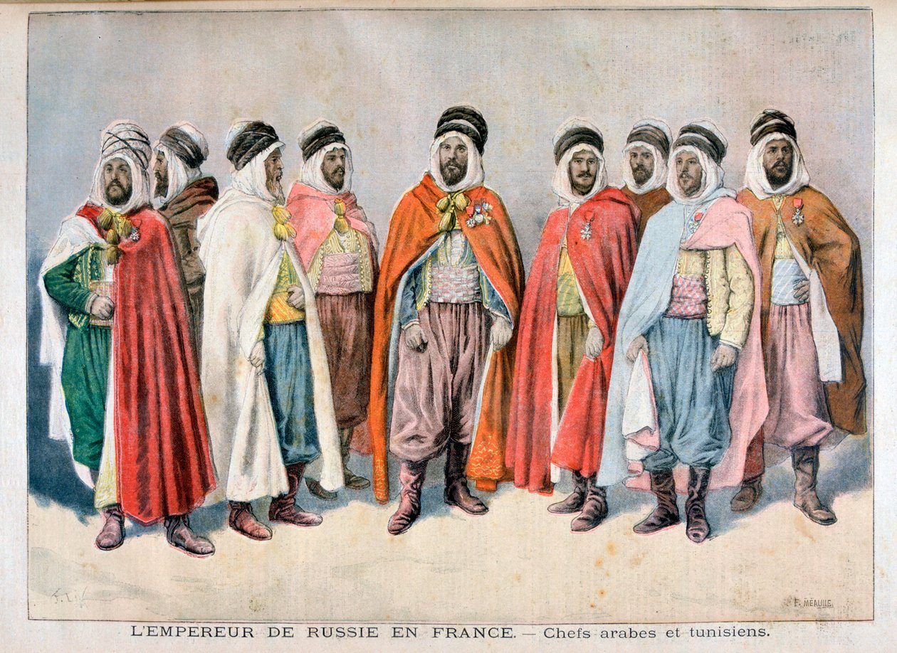 Chefes árabes e tunisinos, 1896 de Frederic Lix