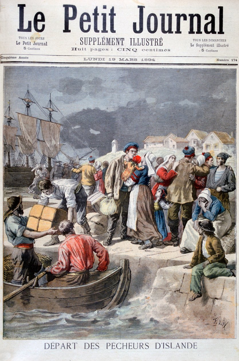 Partida dos pescadores islandeses, 1894 de Frederic Lix