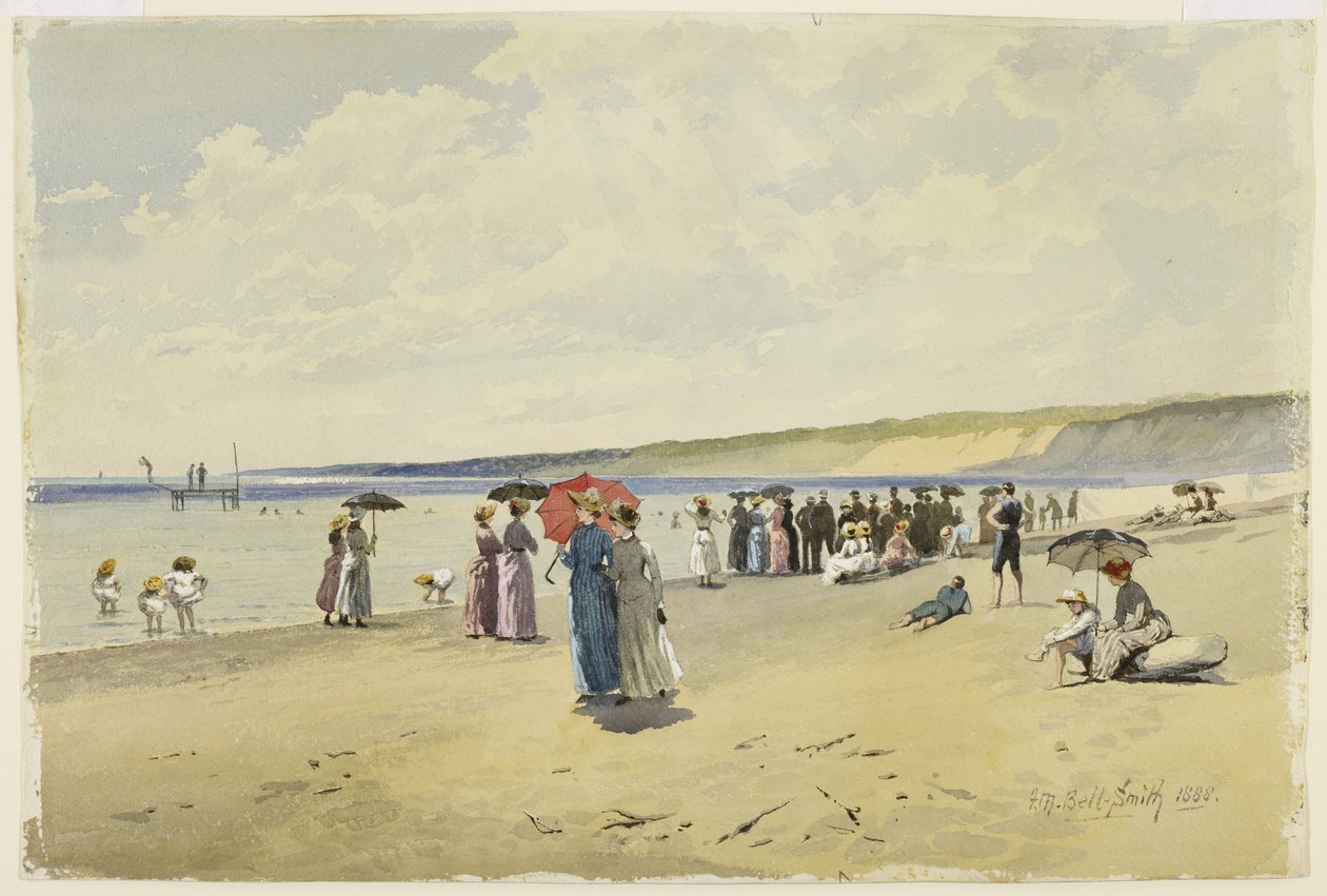 A praia, 1888 (wc no papel) de Frederic Marlett Bell Smith