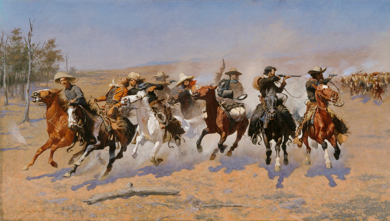 Uma corrida para a madeira de Frederic Remington