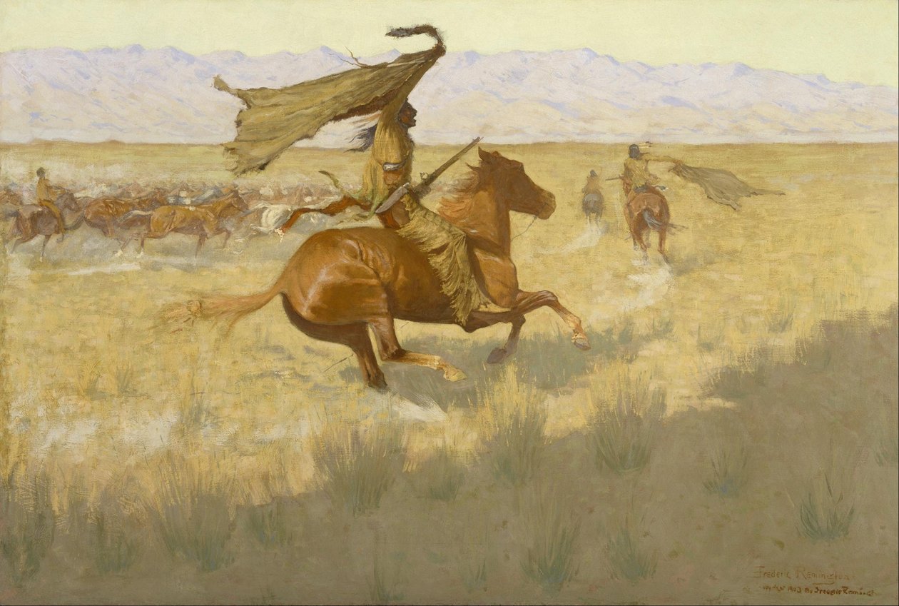 Mudança de proprietário (The Stampede; Horse Thieves) de Frederic Remington