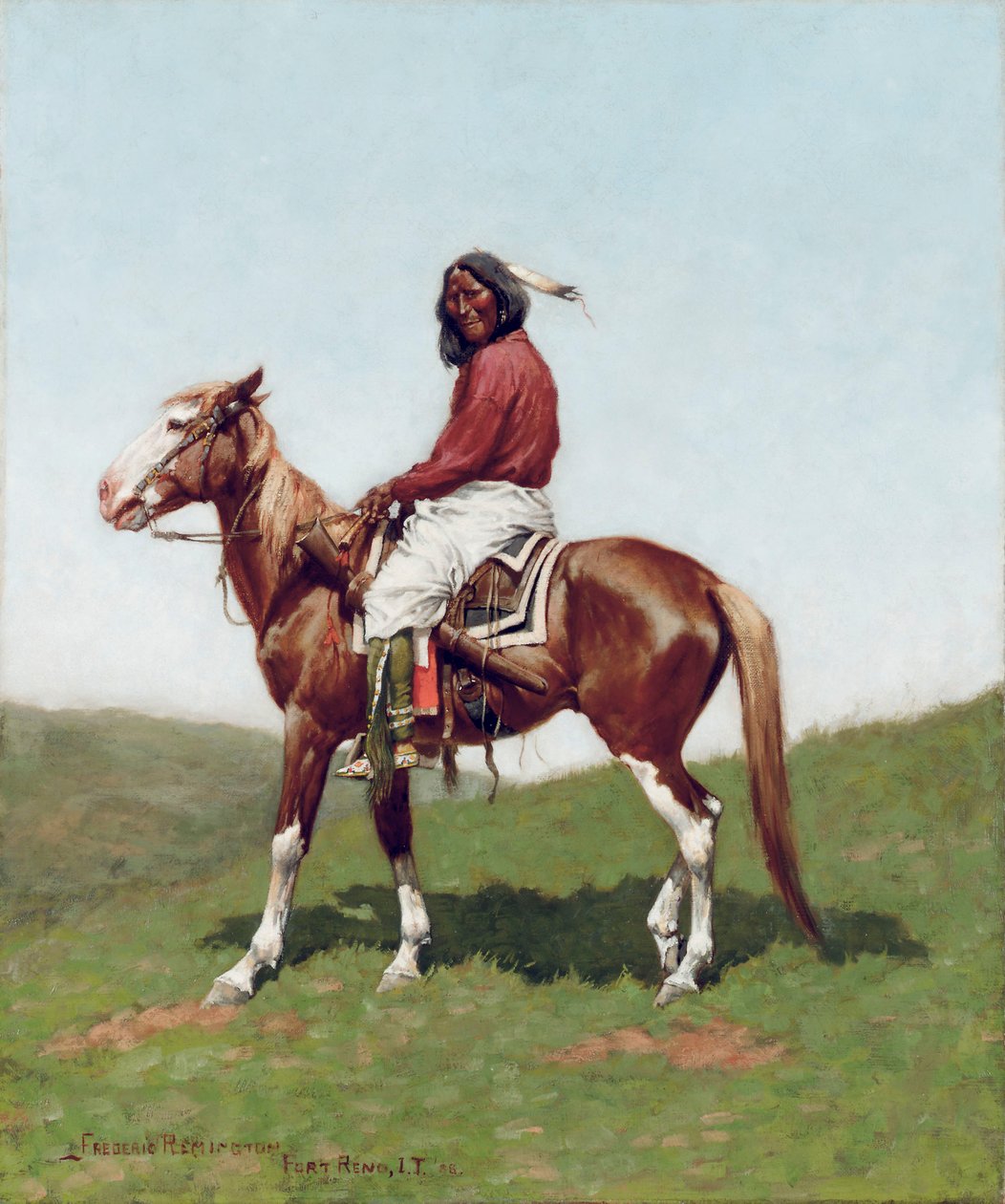 Comanche Brave, Forte Reno, Território Indígena de Frederic Remington