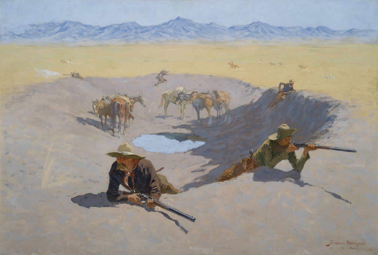 Luta pelo Waterhole, 1903 de Frederic Remington